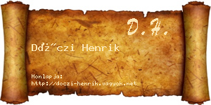 Dóczi Henrik névjegykártya